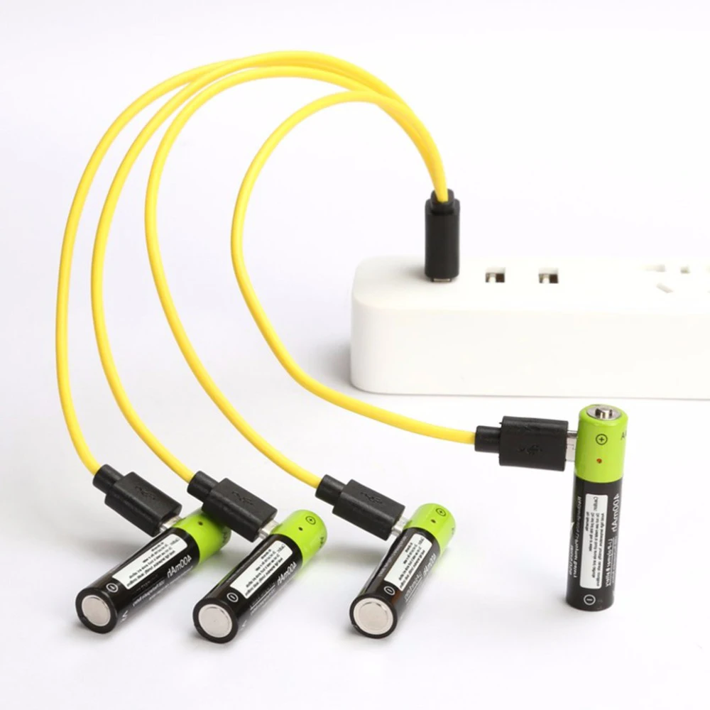 

ZNTER 4PCS Mirco USB Rechargeable Battery AAA Battery 1.5V 400mAh Toys Remote controller batteries Lithium Polymer Battery Cell