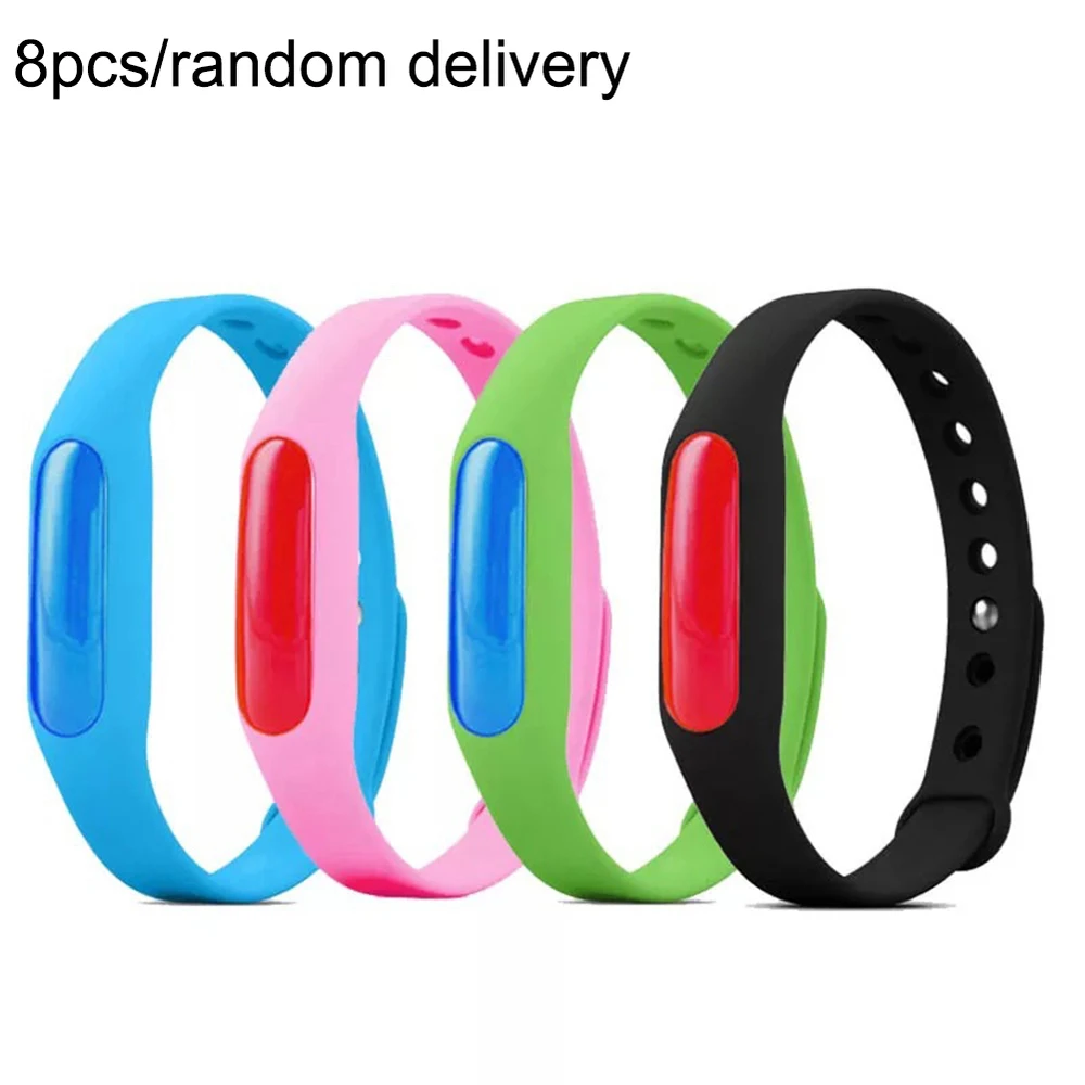 8 Pcs Baby Kids Mosquito Repellent Bracelet Children Anti-mosquito Silicone Wristband Adult Baby Insect Bite Protection Supplies