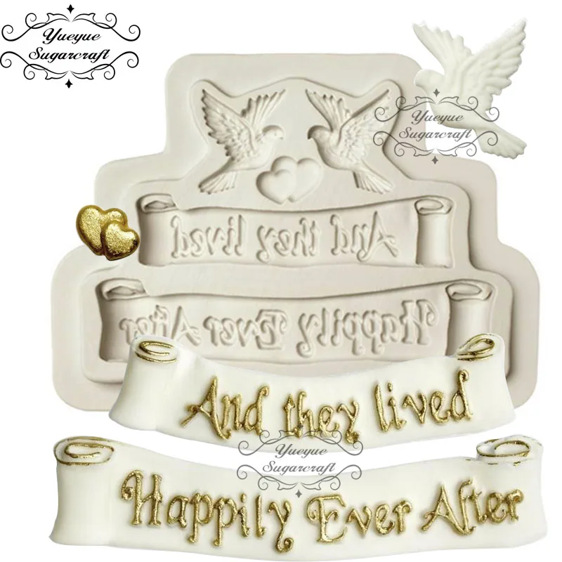 Yueyue Sugarcraft Love Dove Свадебная силиконовая форма для помадки инструменты украшения
