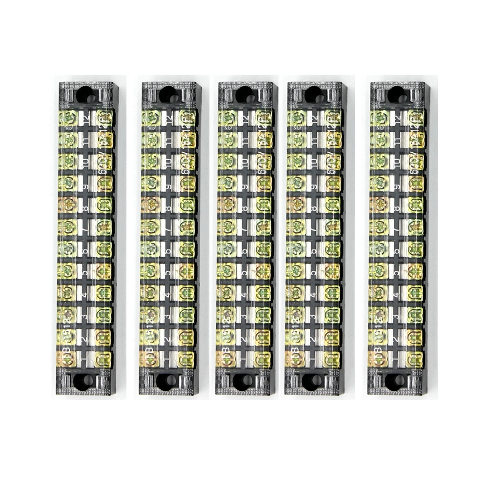 600V 15A Двухрядные 12 позиционные Винтовые клеммы Электрический Барьерный блок 5