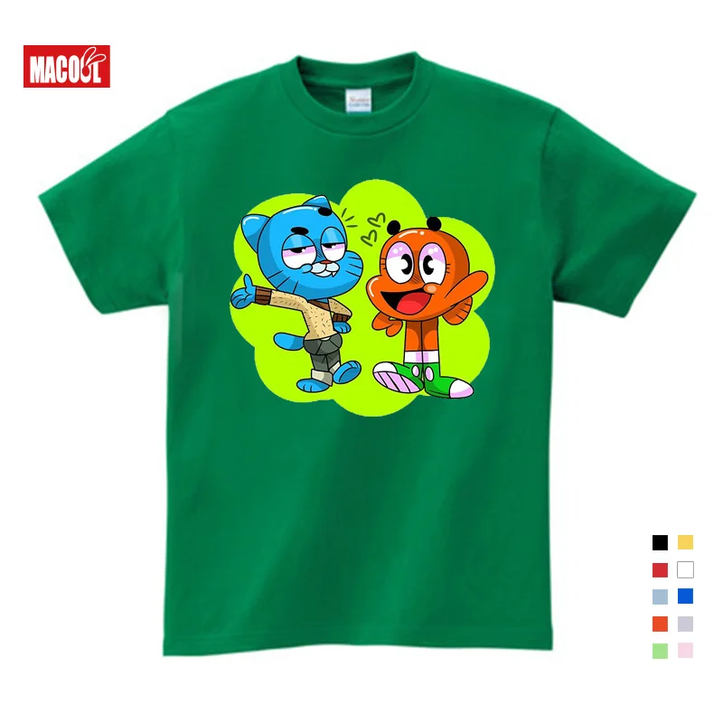 Футболка с надписью «The Amazing World of Gumball Darwin Good Bad Ugly» Новинка, крутые топы, футболка с короткими рукавами для мальчиков детская рубашка От 3 до 9 лет YUDIE - Цвет: T-shirt