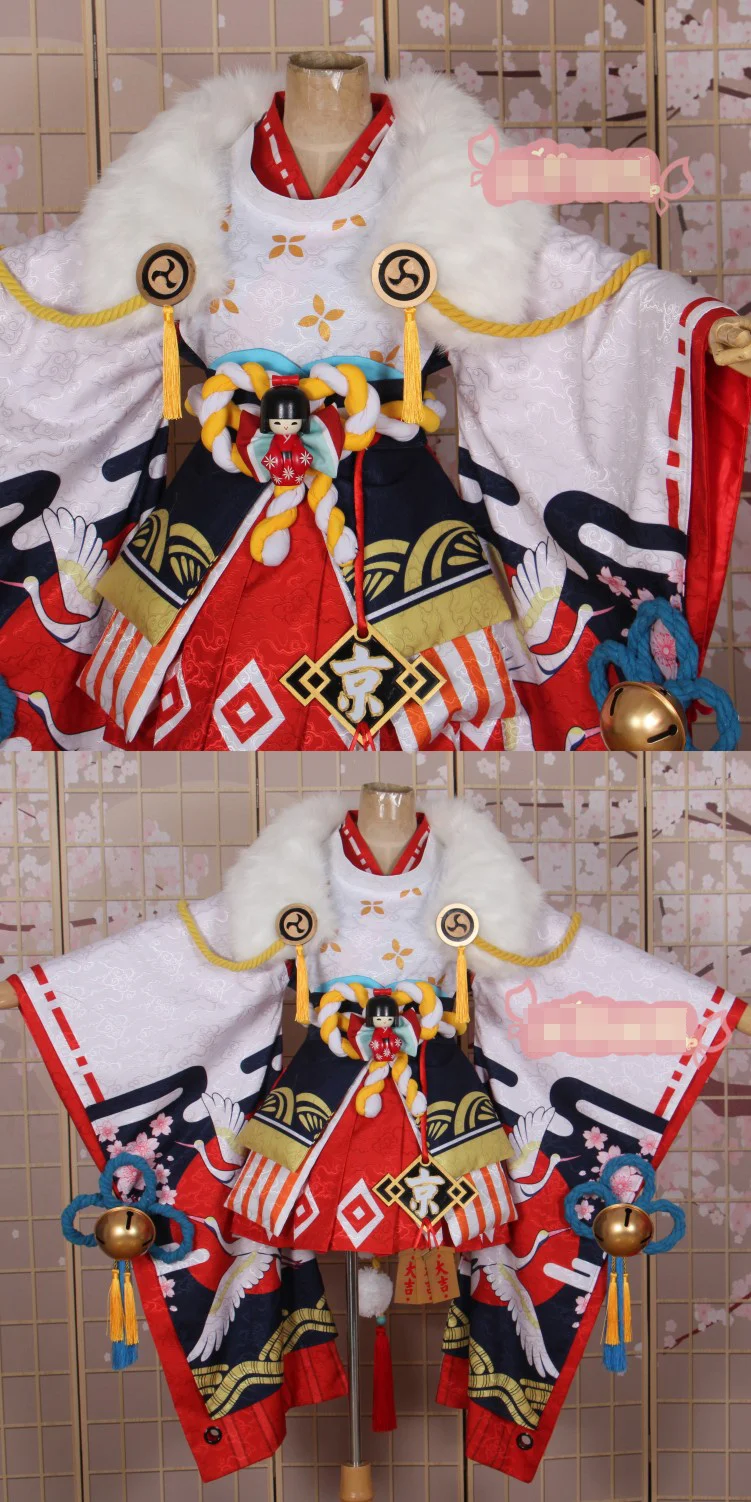 Аниме! Onmyoji Yokime Heian-ky торжество великолепное кимоно платье униформа косплей костюм на Хэллоуин и Рождество Костюм