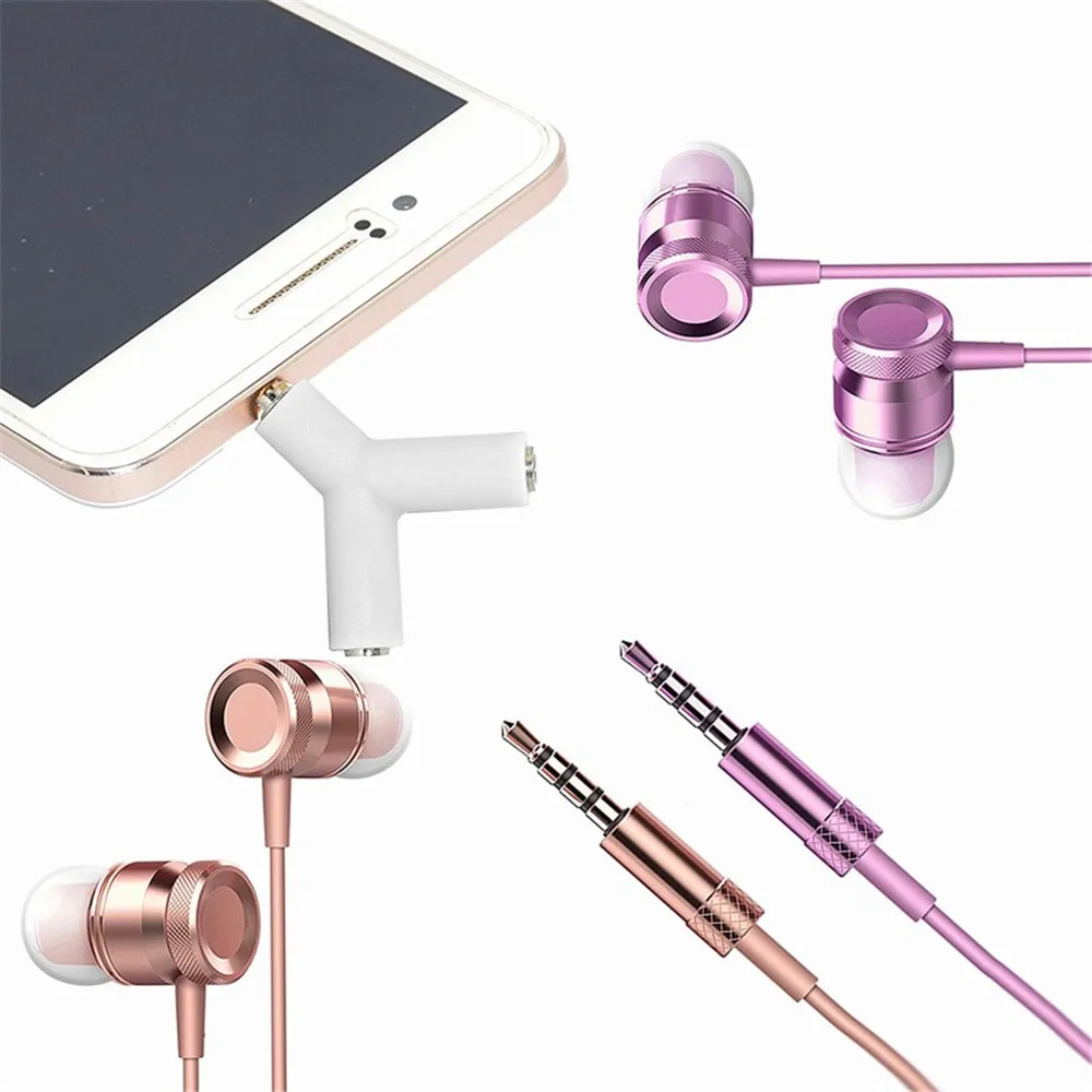 3.5mm Y Shape Stereo Jack Audio Headset Connector Adapter Keyring Splitter for iPhone 6 5 Android PC MP3