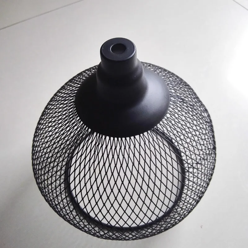 Classic Nordic E27 dia.190mmx200mmH iron wire net lampshade bulb cage metal frame for vintage light pendant DIY |