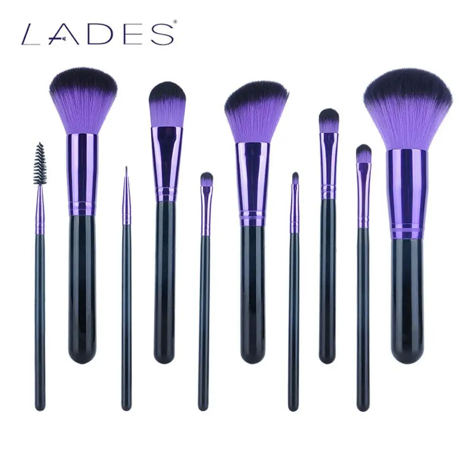 

LADES 11pcs Full Set Mysterious Women Makeup Brush Kit Superior Professional Soft Cosmetic Brushes for Makeup-MB023