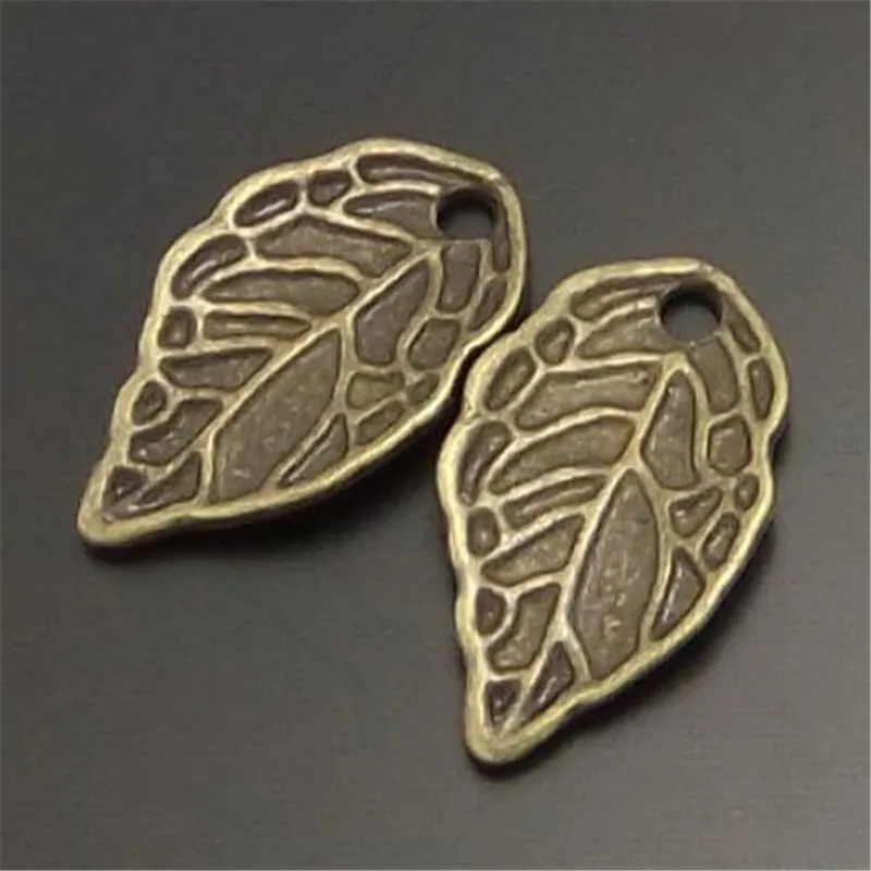 

GraceAngie 100pcs Vintage Style Bronze Tone Leaf Pendant Charms Findings Handmade Fashion Jewelry Accessory 14*8mm (02296)