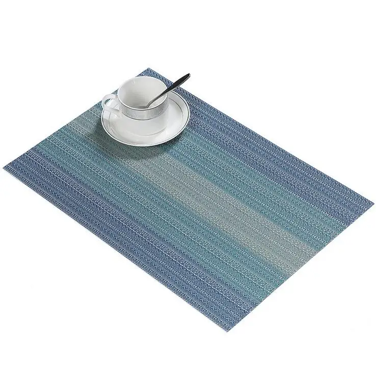 Fyjafon 4/6pieces Table Mats Set PVC Table Mat Waterproof Heat Protection Placemats Dining Table Mats Placemat Red/Blue