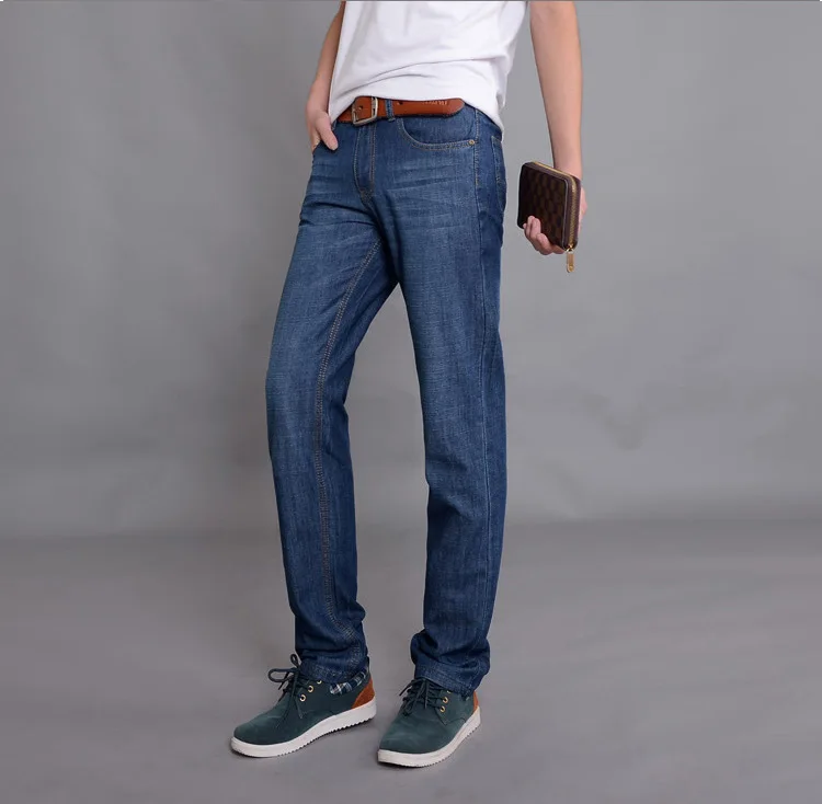 Brand Men's Jeans Spring summer Business Casual Loose Long Pants Male Solid Straight Jeans For Men factory Price  (11)