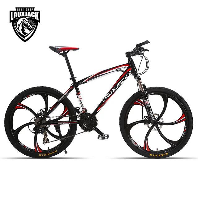 LAUXJACK горный велосипед сталь сам 24 скорость Shimano механические дисковые тормоза 26 "литые диски