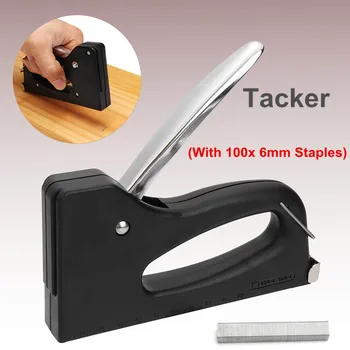 

Manual Handy Paper Furniture Upholster Staple Tacker Hand Nail Stapler With 100Pcs 6mm Staples Tools Kit Woodworking Tacker Tool