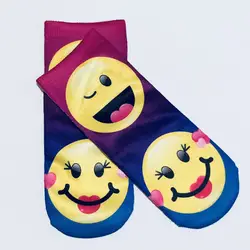 Модные забавные Вырезать Лодыжки Spaort 3D Emoji носки с принтом для девочек и мальчиков хлопок унисекс короткие носки сезон: весна-лето