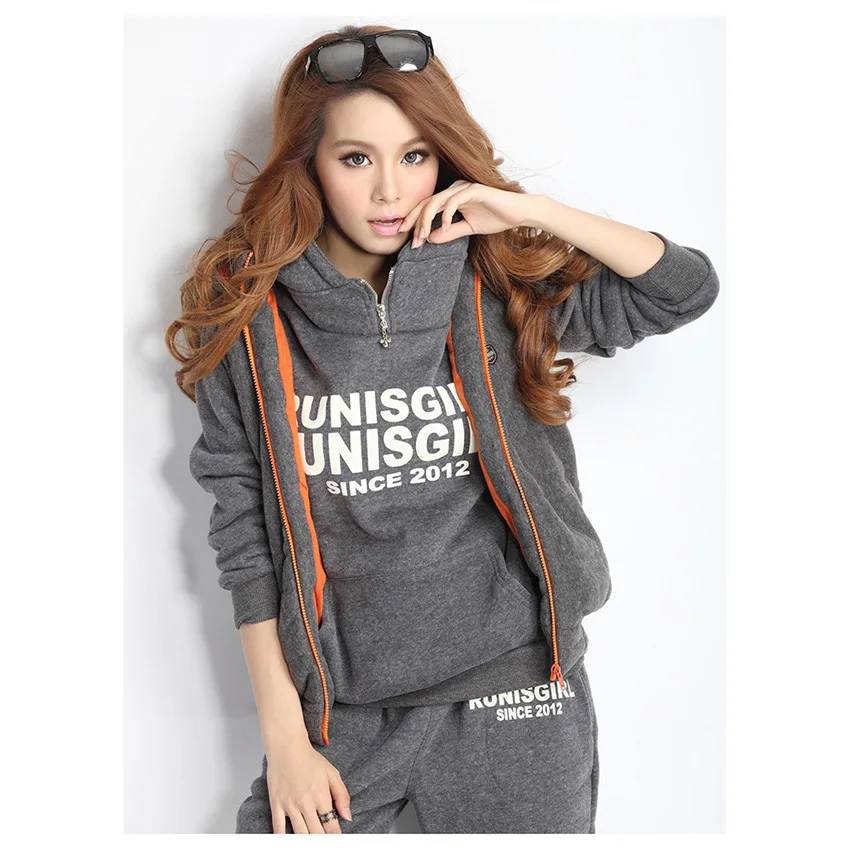 Casual 3 Piece Set Tracksuit Women Clothes Autumn and winter new Fashion women's tracksuits Ladies Thicken Sweat Suits