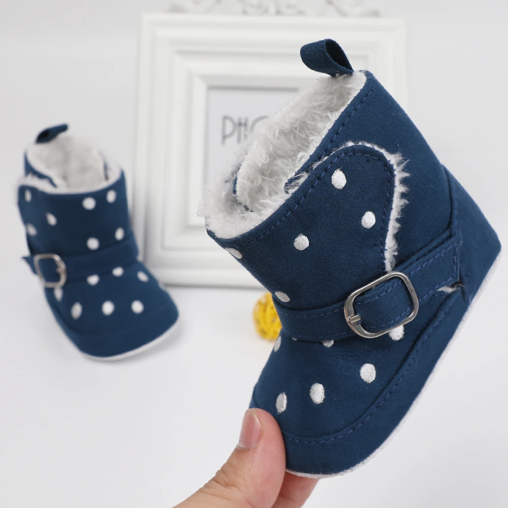 

Baby Shoes Newborn Fleece Leather Winter Snow Boots Anti-Slip Infant Shoes Baby Girl Boy Toddler Moccasins Warm Booties