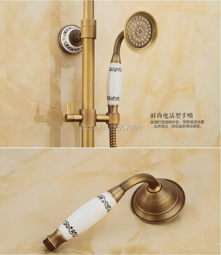Грузовых Бесплатная акция подарок набор для душа бронзовая отделка Медь Для ванной кран с душем настенное крепление воды для душа Китай gi241