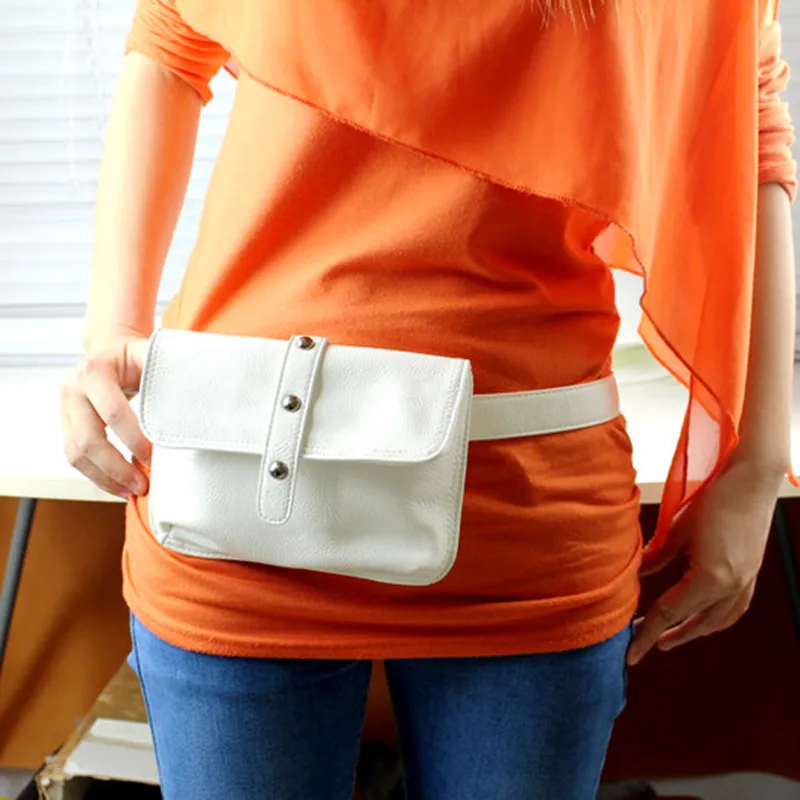 Модный женский мини кошелек из искусственной кожи с заклепками|money belt bag|leather waist