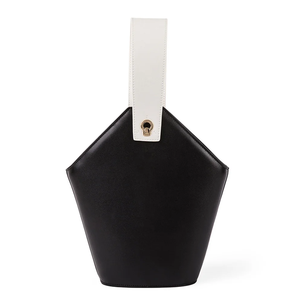 

2018 Spring and Summer New Bucket Bag Girl Elegant Leisure Simple Fashion Soft Solid Messenger Free Wild Style Cow Leather