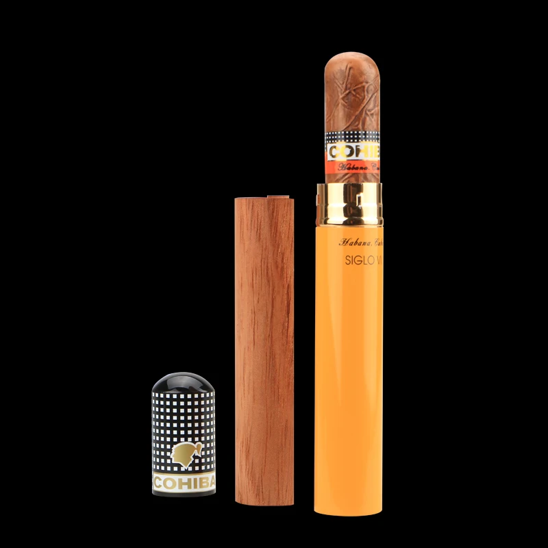 COHIBA довольно гаджет портативный Siglo VI алюминий путешествия дерево кедра с подкладкой упаковка сигары трубки Чехол держатель на заказ Мини-хьюмидор