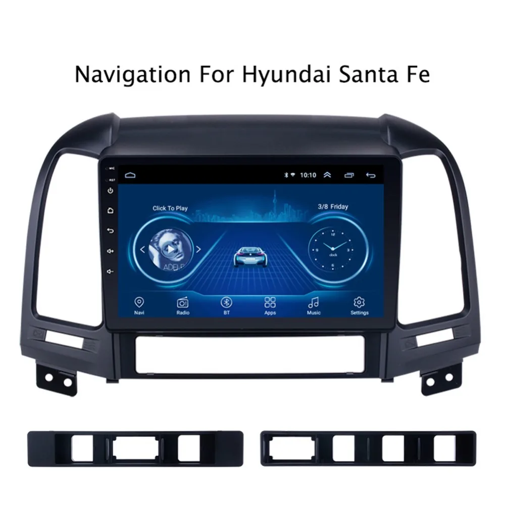 Excellent 9" Super Slim Touch Screen Android 8.1 radio GPS Navigation for HYUNDAI Santa Fe santafe 2006 - Stereo Multimedia with Bluetooth 0