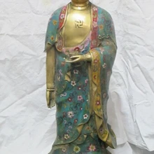 Bi003570 2" Тибет Санкт Перегородчатые Бронзовый gild Шакьямуни Лотоса Лампы Будды Амитабхи Статуя