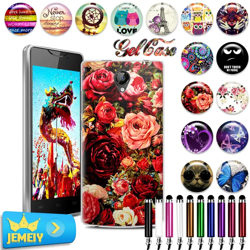 Оригинальный мультфильм цветы кожи УФ-печати ТПУ Гель Чехол Для Micromax D320 задняя