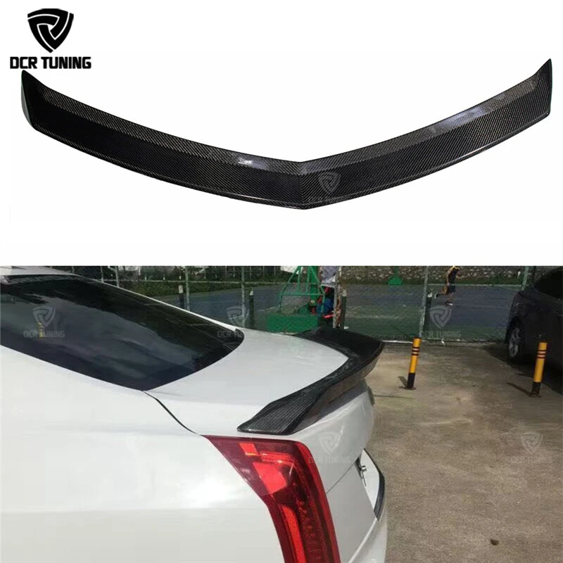 

V style For Cadillac ATS Carbon spoiler Rear Trunk Boot Tail for 4 Door Sedan 2015 2016 - UP