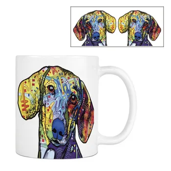 

Cute Chihuahua Cocker Spaniel Coffee Mugs Funny Dog White Ceramic Creative Tea Mug Customize Birthday Gift For Kitchen Home