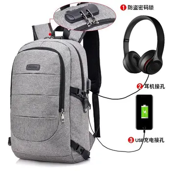 

022519 new hot unisex women men USB travel backpack student school bag laptop bag
