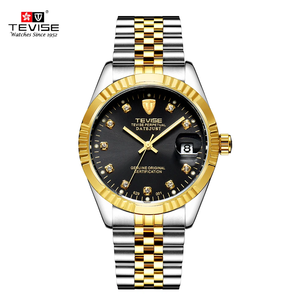 TEVISE светящиеся мужские фирменные часы Модные Роскошные наручные часы водонепроницаемые полуавтоматические механические часы Спортивные Повседневные часы
