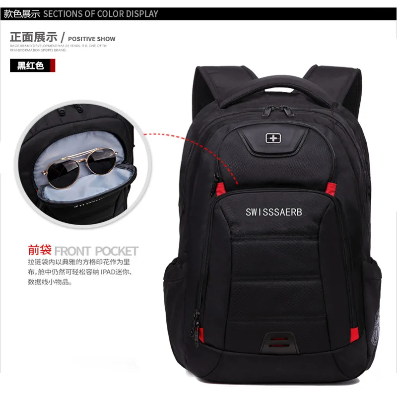 

17 inch swiss school boy laptop big capacity Backpack Men Laptop Backpacks Male Mochila Waterproof Multifuctional Mochila bag