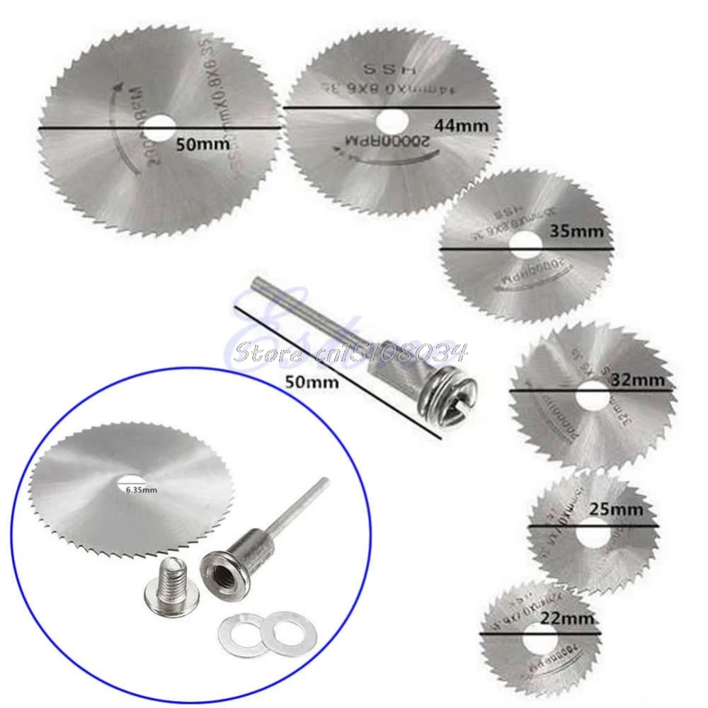 

1Set Circular Saw HSS Rotary Blades Tool Cutting Discs Mandrel For Dremel Cutoff S08 Drop ship