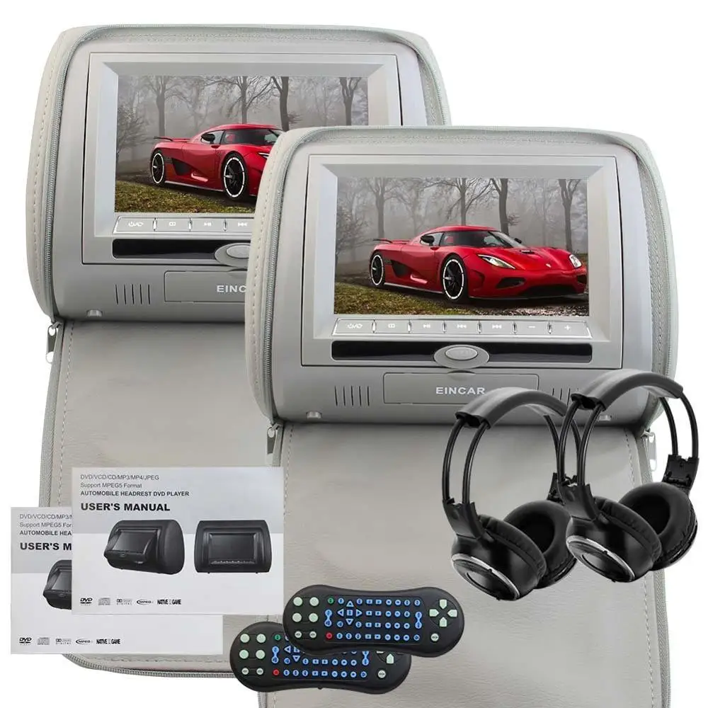 

Headrest Pillow DVD Player LCD Digital Screen FM&IR Transmitter Game&IR Support 32 Bits Game Car Monitor USB SD Two IR Headphone