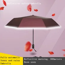 Полностью автоматическая три складные солнечные и дождливые мужчины и женщины предотвращают окунь в УФ отражающий солнце зонтик для защиты от солнца