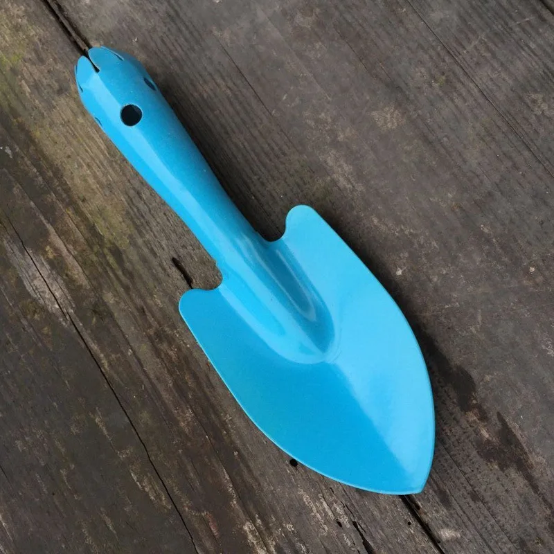 Красочная садовая лопата Sharp интегрированная железная маленькая Лопата садовая лопатка аппаратные средства инструменты копания садовые инструменты кемпинг шпатель - Цвет: Blue