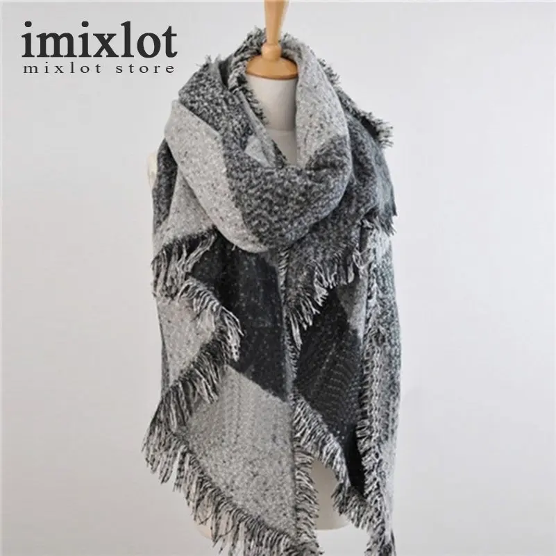 2016 New Style Women Plaid Scarf Winter Warm Large font b Tartan b font Wrap Blanket
