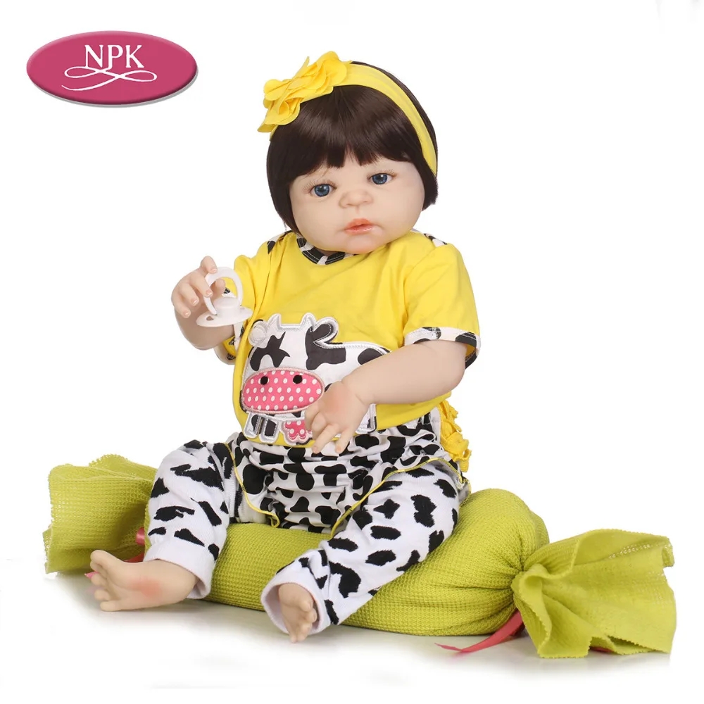 NPK 57CM Reborn Baby Doll FUll SIlicone Vinyl Truly Girl Lifelike 2018 New Bathe Toy Dolls Bebe Reborn Bonecas For Toddler Gifts (2)