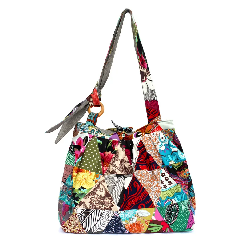 Unique Boho Vintage Sturdy Patchwork Bag 2016 new brand Women Shoulder