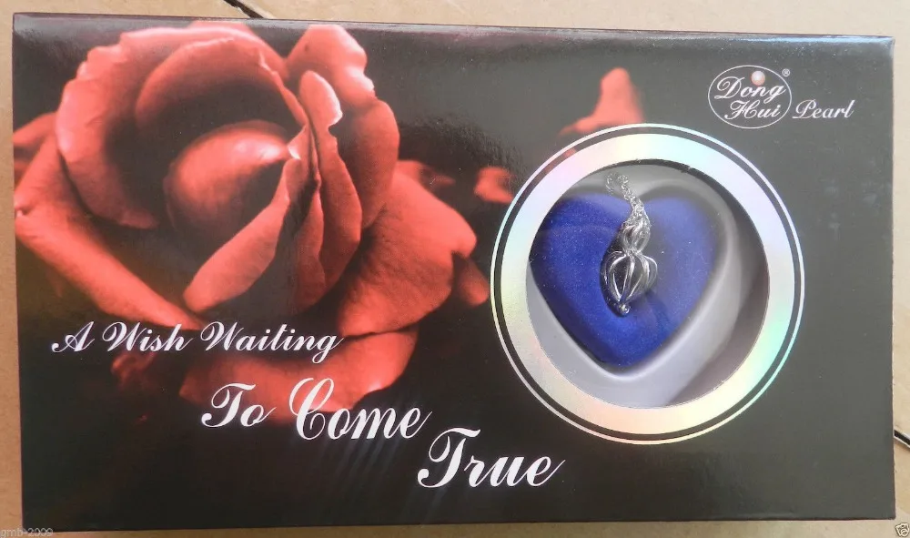 

DIY gift Love Wish Pearl (In Oyster )Drop Pendant Necklace with rose box