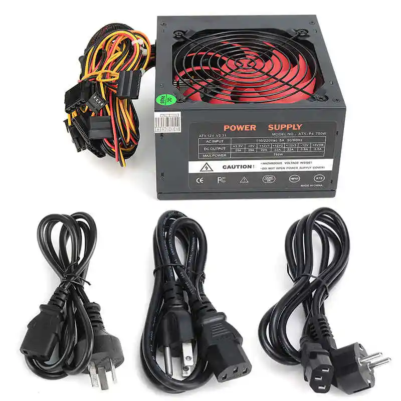 750 W PSU ATX 12 V الألعاب PC امدادات الطاقة 24Pin/PCI/SATA/ATX 700 والت 12 سنتيمتر مروحة جديد وحدة إمداد الطاقة للكمبيوتر ل BTC