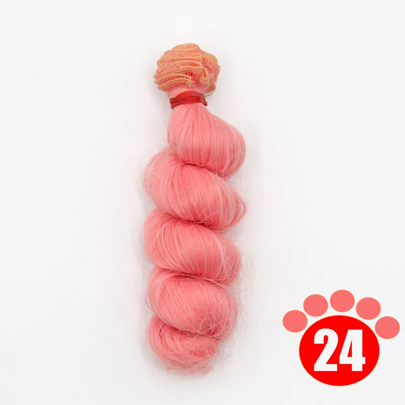 Msiredoll bjd парик аксессуары 1 шт. 15*100 см волосы куклы для 1/3 1/4 1/6 1/12 вьющиеся кукольные волосы bjd парик diy - Цвет: colour 24