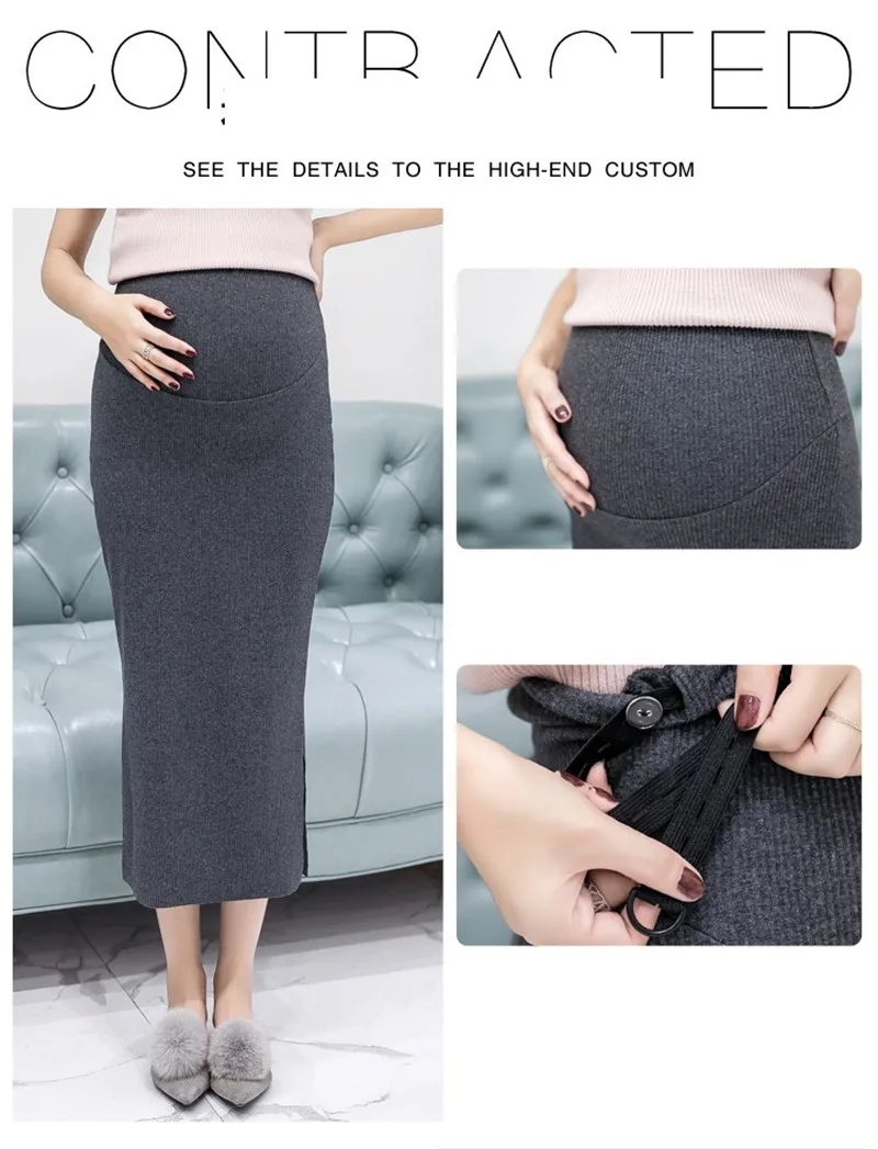 

Adjustable Waist Belly Maternity Skirts Bottoms Clothes for Pregnant Women Knitted Stretch Pregnancy Skirts for Pregnant Women