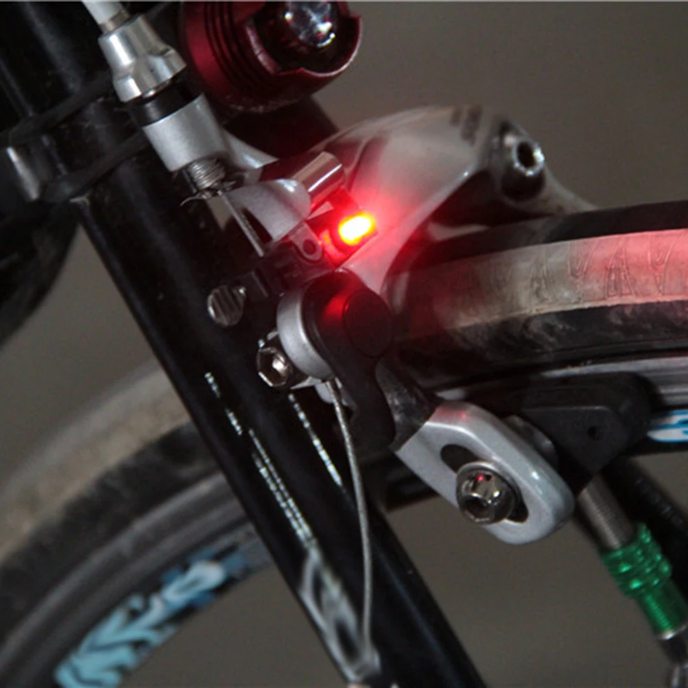 Perfect 1 Pcs Bicycle Nano Red LED Light Safe For V&C Caliper Road Brake Bicycle Riding OutDoor Tools 21