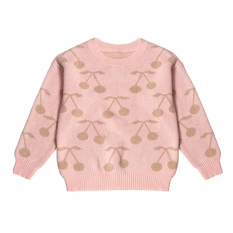 

2019 Girls Blouses Cherry Pattern Long Sleeve Sweater Girls Boys Knitwear Pullover Bobo Choses Winter Autumn Children's Clothing