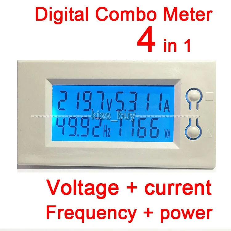 

100A AC Digital Combo LCD Power Panel Meter Monitor Power Frequency Voltage current ac Voltmeter ammeter 220v 230V 380v white