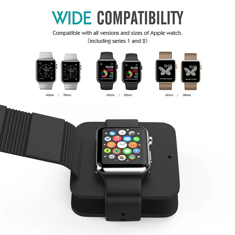 

for Apple Watch Charging Dock Silicone TPU Charging Cable Winder Stand Charger Dock Holder Stand for iWatch Series 2 3 4 38/42mm