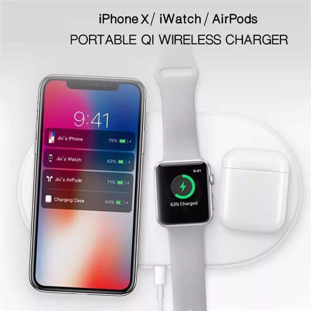 Беспроводной chargingr мобильный телефон часы Airpods 2 wit для наручных часов iWatch iPhone