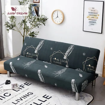 

Slowdream Sofa Bed Cover Without Armrest Nordic Couch Cover Stretch Elastic Band Folding Cover Sofa Bed Home Decor Slipcover