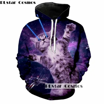

PLstar Cosmos 3D Cartoon Cat Hoodie 3D Meow Stars Hoodies Women/Men Sweatshirt Unisex Pullover Autumn Hoody Digital Printing