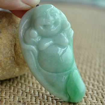 

Exquisite natural jade Maitreya Buddha pendant e1#