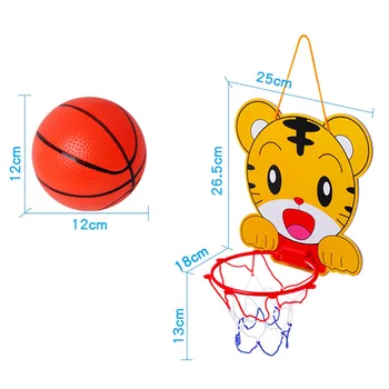 

Cute Cartoon Portable Plastic Basketball Hoop Kids Toys Set Children Indoor Sports Hanging Basketball Hoop with Ball Gifts ZW11