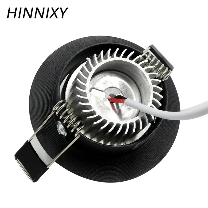 Hinnixy LED 3 Вт потолочный светильник серебристо черный белый 55 мм отверстие 110 В 240